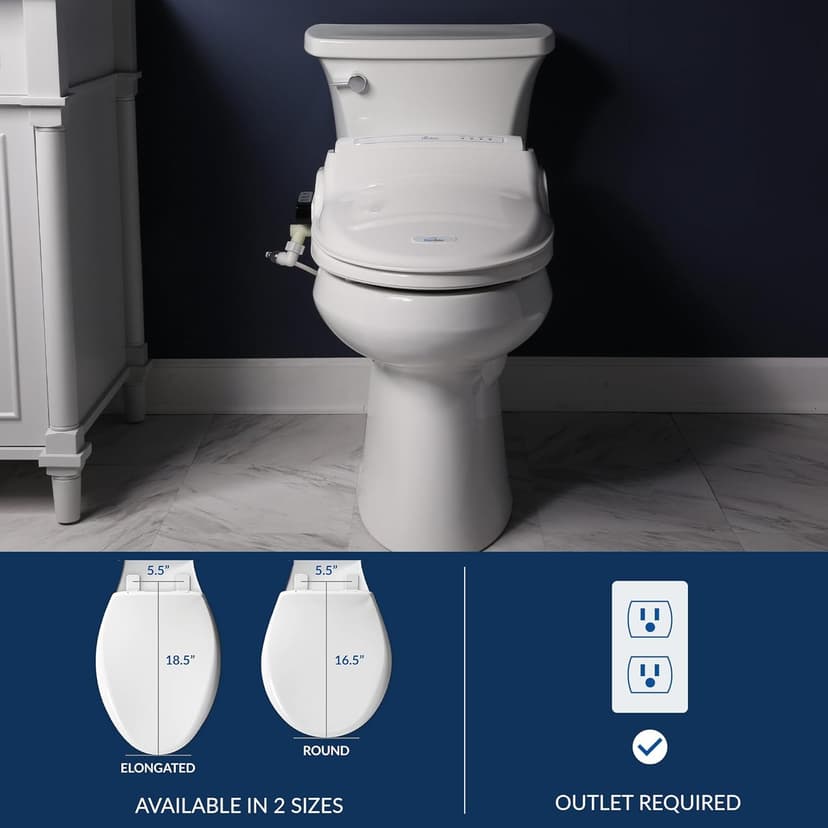Bio Bidet BB1000 Electric Bidet Toilet Seat, Warm Water with Air Dryer, Heated Seat with Slow Close Lid, Remote Control, Elongated White
