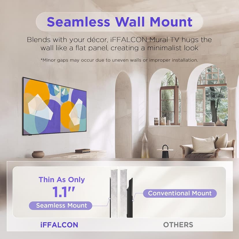 55-Inch Class QLED 4K Smart TV, Ultra-Slim Design Picture TV, 144Hz, HDR, Art Mode w/AI Art, Wide Color Gamut, Dolby Vision IQ, Dolby Atmos, Google Assistant Voice Remote(55F75, 2025 Model)
