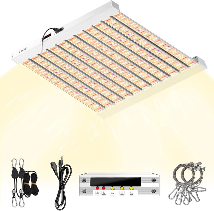SZHLUX 500W LED Grow Light 4x4/5x5ft with Timer and Temp Control, Full Spectrum Grow Lamp with 1056 Diodes,Indoor Plants for Seedling Veg and Bloom Grow Light