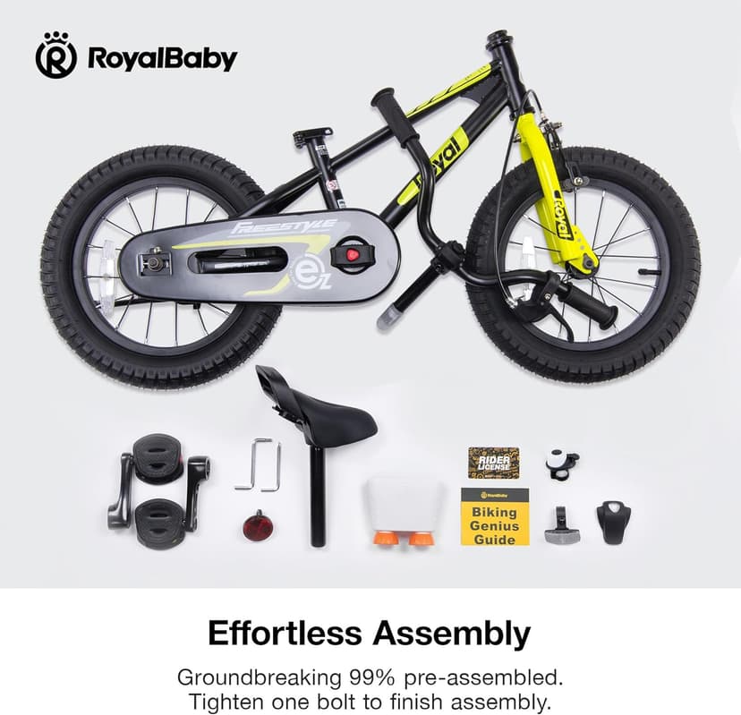 RoyalBaby Kids Bike EZ Freestyle Training Free Balance to Pedal Easy Learning Bicycle, 12-18 Inch for Toddlers to Big Kids