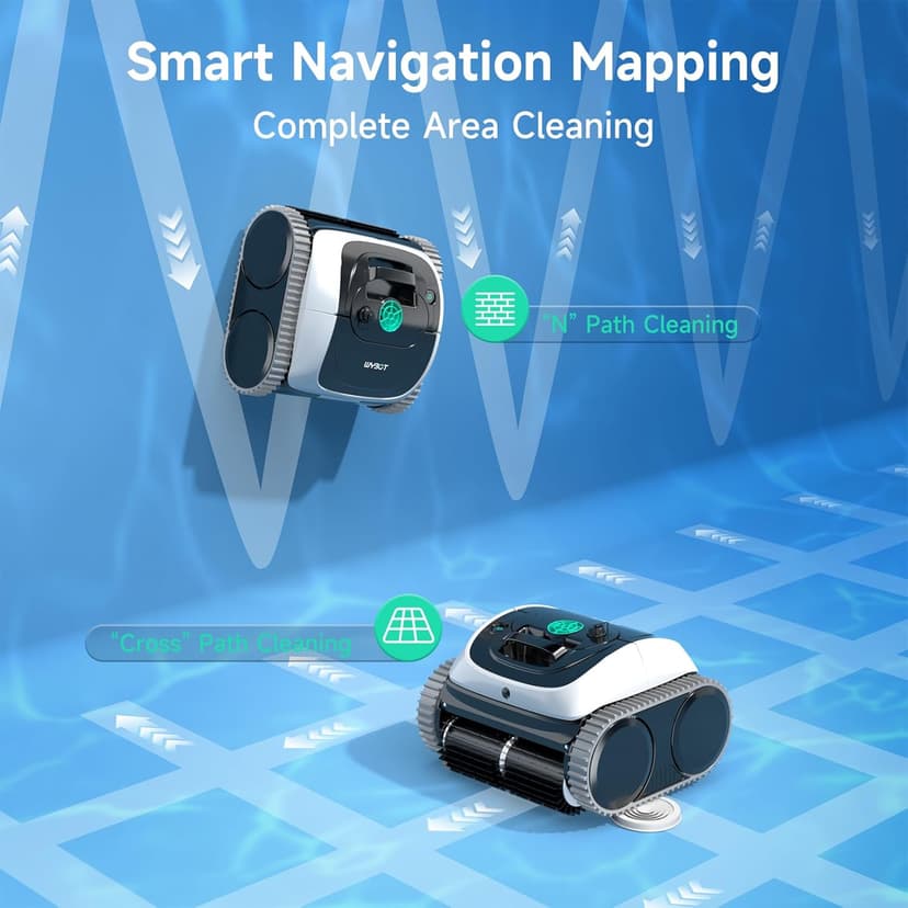 (2025 Upgrade) WYBOT C1 Robotic Pool Vacuum for Inground Pools, 150min Runtime Cordless Pool Cleaner, 4-in-1 Wall & Waterline Cleaning Up to 1,614Sq.ft, Smart Navigation, App Support
