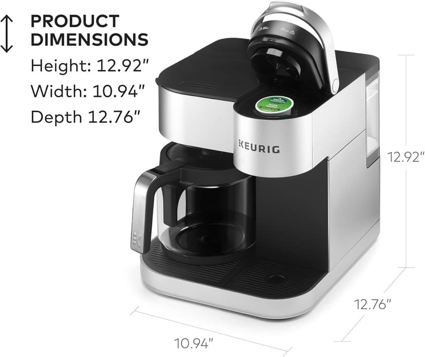 Keurig K-Duo Special Edition Single Serve K-Cup Pod & Carafe Coffee Maker, Multiple Brew Sizes, Sleek Silver Colored Finish, 60oz Removable Reservoir, Silver