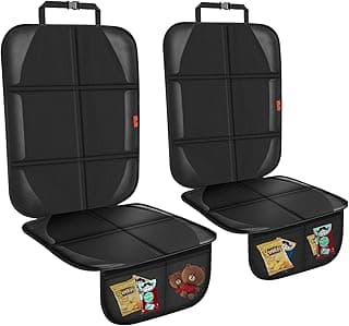 Car Seat Protector,Auto Car Seat Protectors Baby Carseat Waterproof & Durable 600D Fabric for Child Baby Car Seat Mat Vehicle Pet Cover 2 Storage Pockets (2 Pack)