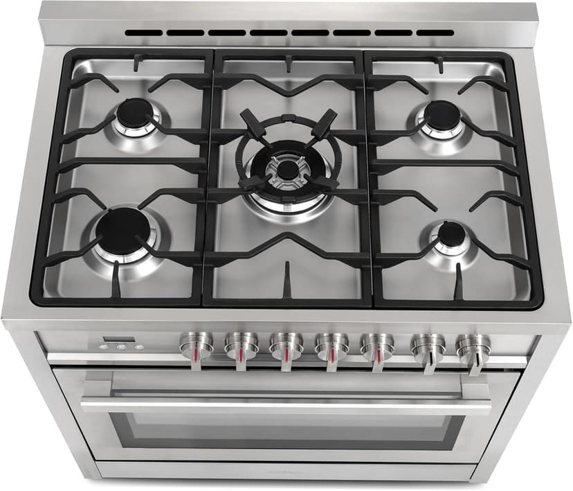 COSMO F965 36 in. Stellar Collection 3.8 cu. ft. Dual Fuel Range, 5 Sealed Burners, 8 Function Convection Oven in Stainless Steel