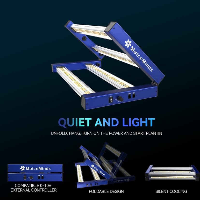 240W Led Grow Light Full Spectrum Foldable and dimmable Bar Style Growing Light Daisy Chain 2x2/3x3ft Grow Lamp for Indoor Plants