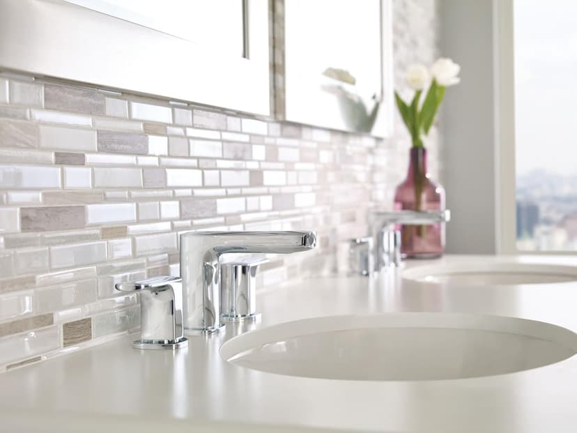 Moen Rizon Chrome Two-Handle Widespread Bathroom Faucet, Valve Required, T6920