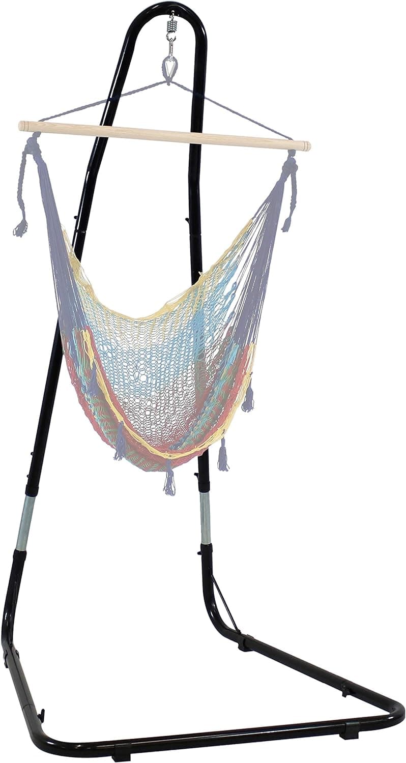 Sunnydaze Adjustable Hammock Chair Stand Only - 79-Inch to 93-Inch Tall Hanging Chair Stand - Heavy-Duty 330-Pound Weight Capacity