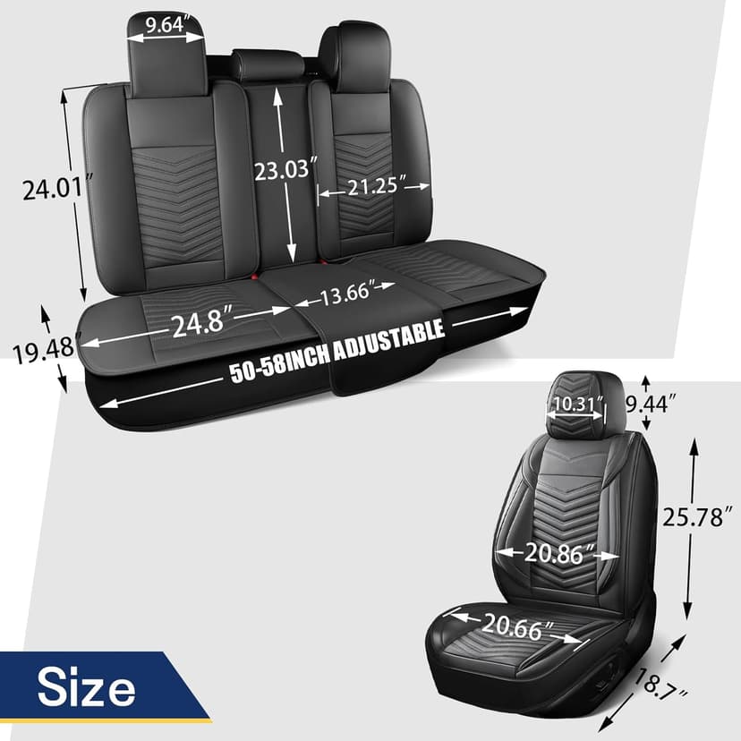 Car Seat Covers,Breathable and Waterproof Leather Seat Covers for Cars,Universal Anti-Slip Driver Seat Cover with Backrest for SUV Pick-up Truck Sedan(Style1,2 PCS Front Seat,Black+Red)
