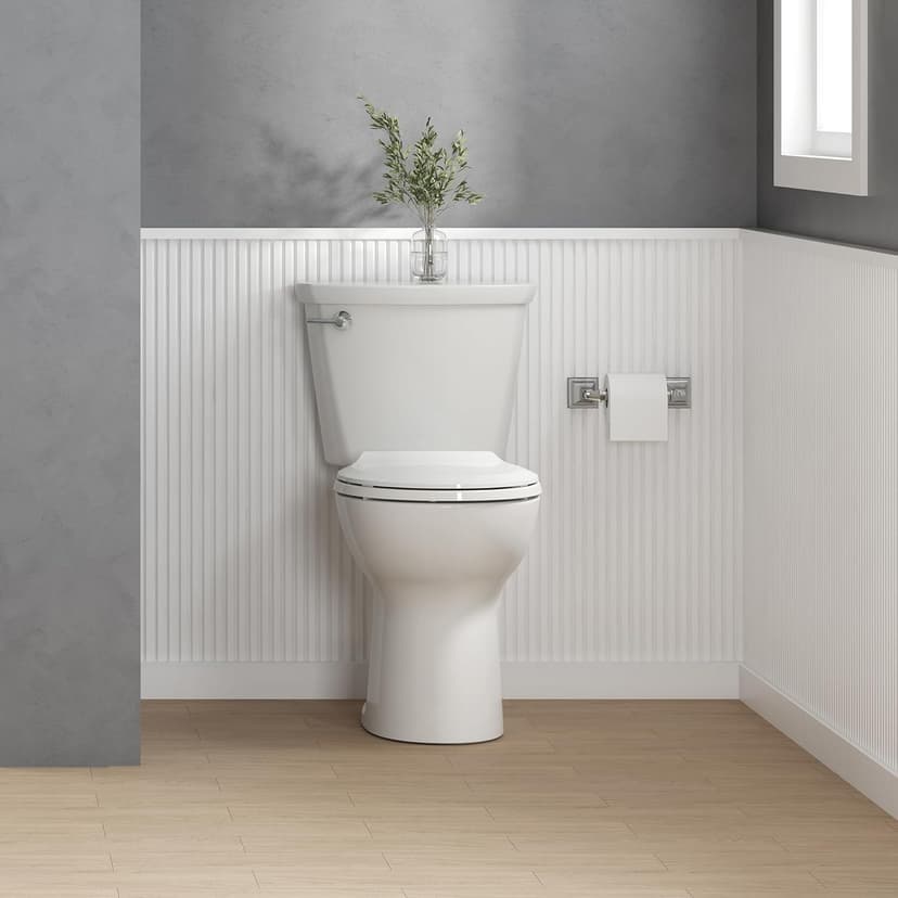American Standard 2467016.020 Cadet Two-Piece Pressure Assisted Toilet, Chair Height, Elongated Front, White, 1.6 GPF