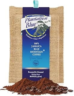 PREMIUM PLANTATION BLUE TRADITION CLASS EXPERIENCE 100% Blue Mountain Coffee Jamaica, Medium Roasted & Ground (8oz)