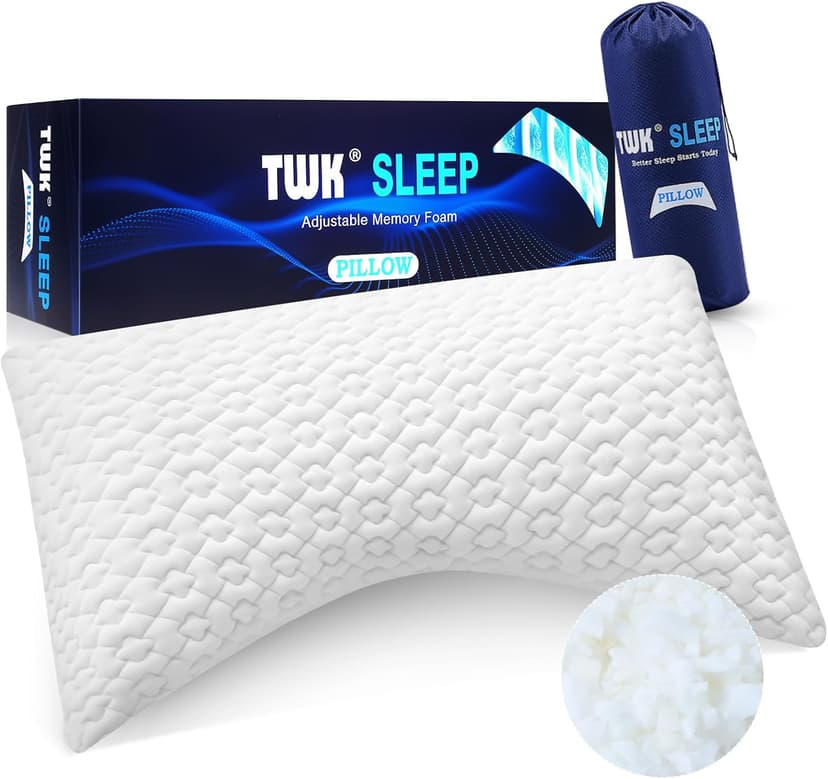 Original Adjustable Bed Pillow for Sleeping, Good for Side, Back & Stomach Sleeper with Washable Removable Cover, Additional Foam Fill Included