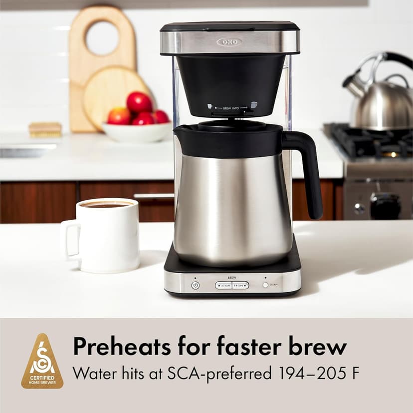 OXO Brew 8 Cup Coffee Maker, Stainless Steel,Black