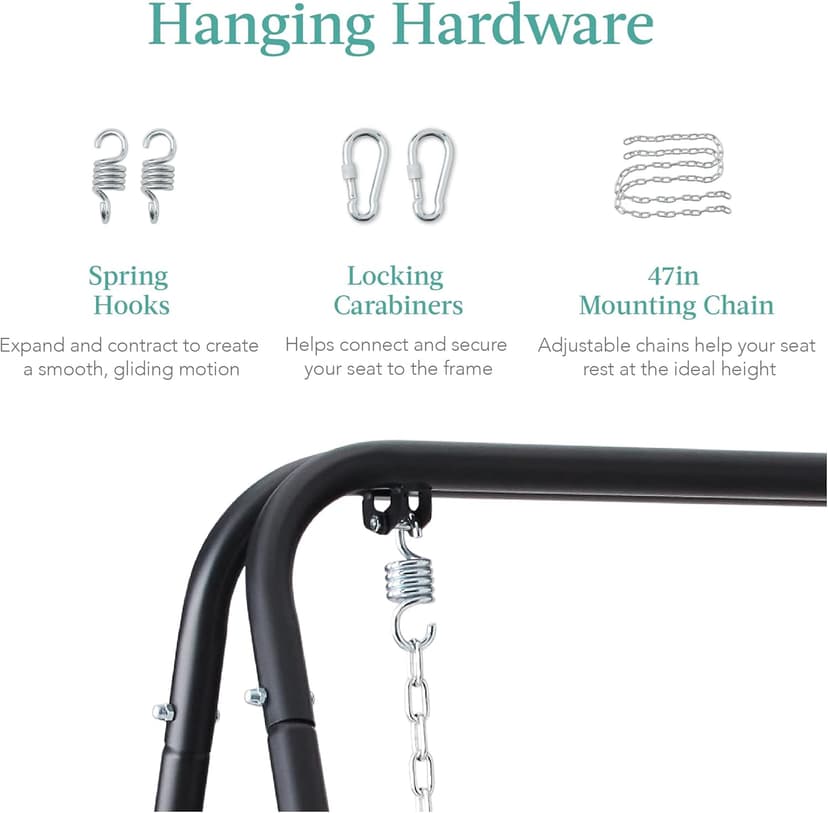 Best Choice Products Hammock Chair Stand, 75in Tall Heavy Duty Indoor Outdoor Steel Hanging Base w/Hardware - Stand Only