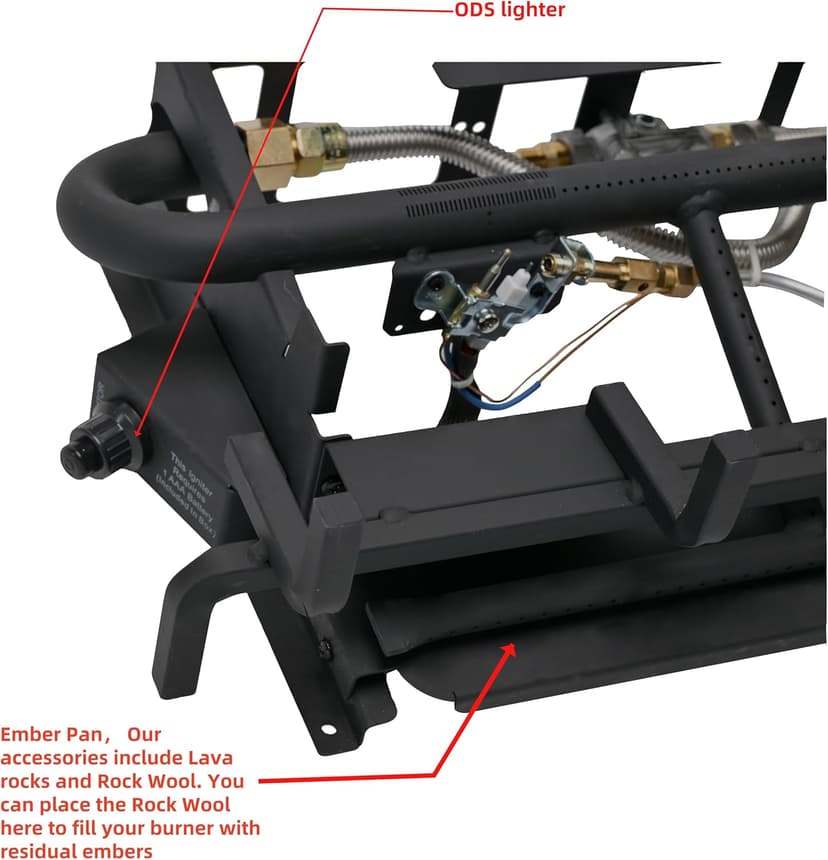 18-24 Inch Ventless Fireplace Logs Set with Remote Control, Only Used for Natural Gas,Heats up to 36000 BTU (Liquid Propane Fireplace Black Oak, 18Inch)