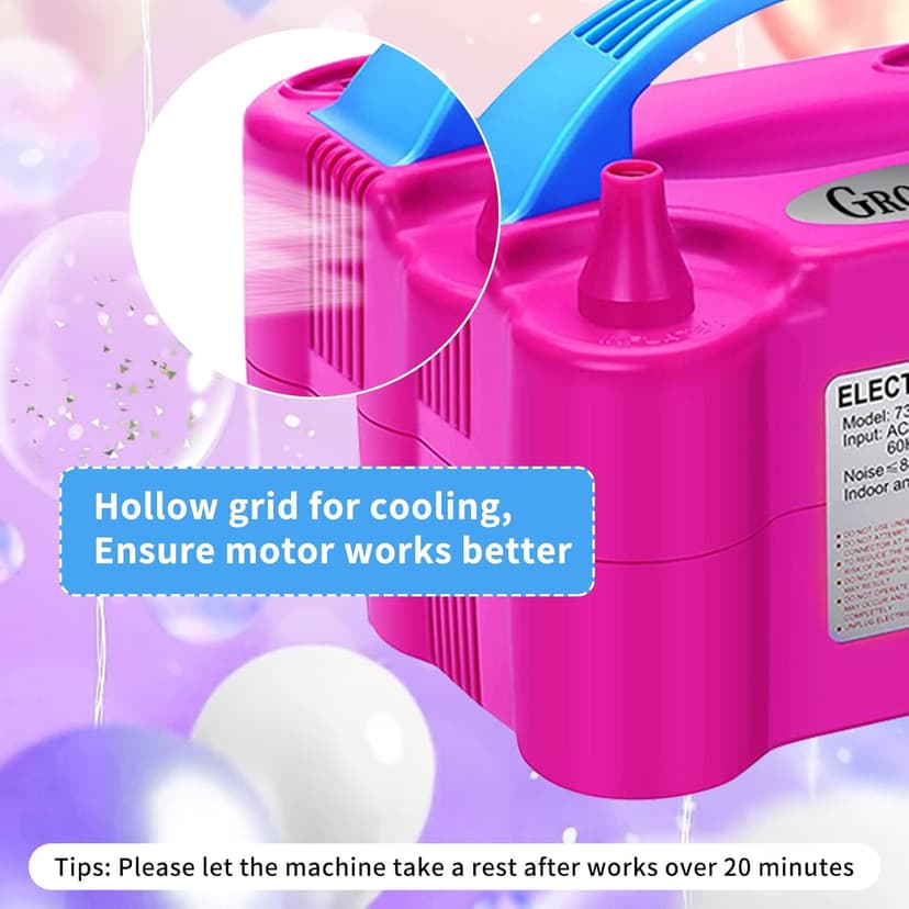 Growsun Balloon Pump Electric 110V 600W Balloon Garland Arch Kit Air Blower Inflator for Party Balloons Decoration Baby Shower Tape Strip Include