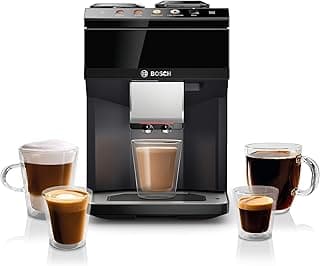 Bosch 500 Series Fully Automatic Espresso Machine – Touch Control Panel, Milk Hose, Ceramic Grinder, Uses Beans & Ground Coffee, 9 One-Touch Drinks, in Black TPU40109