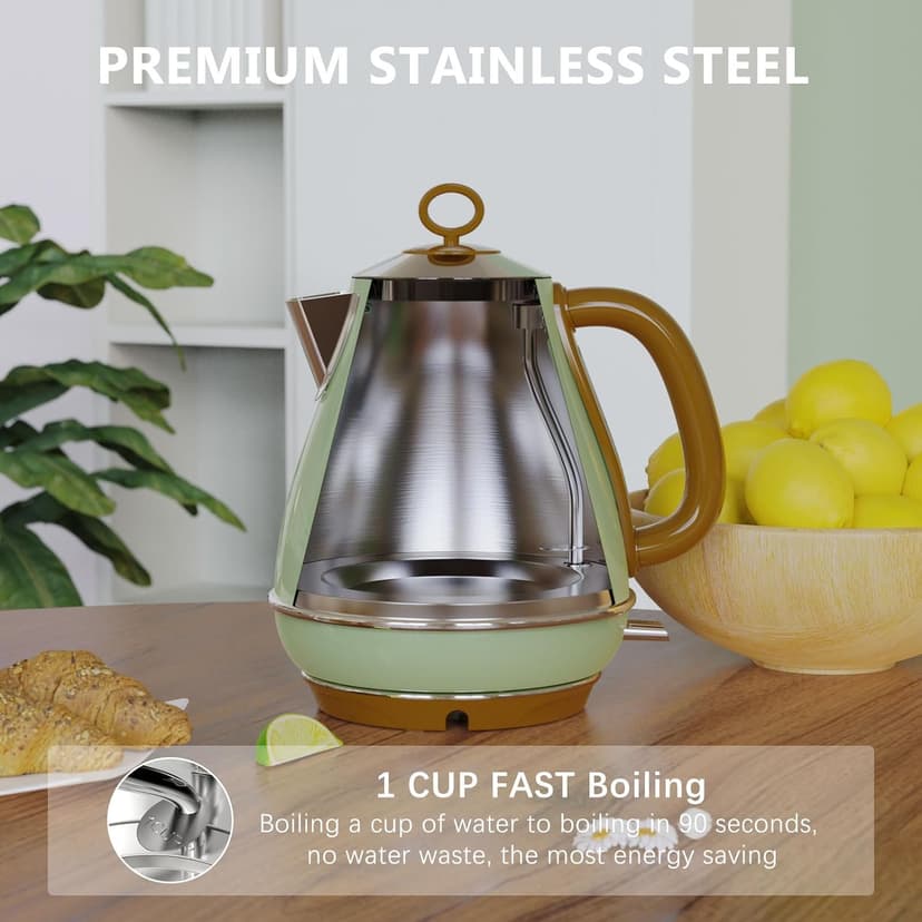 1.7L Electric Kettles, BPA Free Tea Kettle, Hot Water Boiler Heater, Stainless Steel Teapot, Auto Shut-Off & Boil-Dry Protection, 120V/1500W