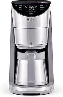 GE Profile Smart Grind & Brew Coffee Maker w/Podless Single Serve, 90oz Water Reservoir, 10 Cup Thermal Carafe, Voice Control, Adjustable Burr Grinder, SCA Certified, Barista-Quality, Stainless Steel