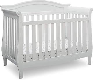 Delta Children Lancaster 4-in-1 Convertible Baby Crib, Bianca White