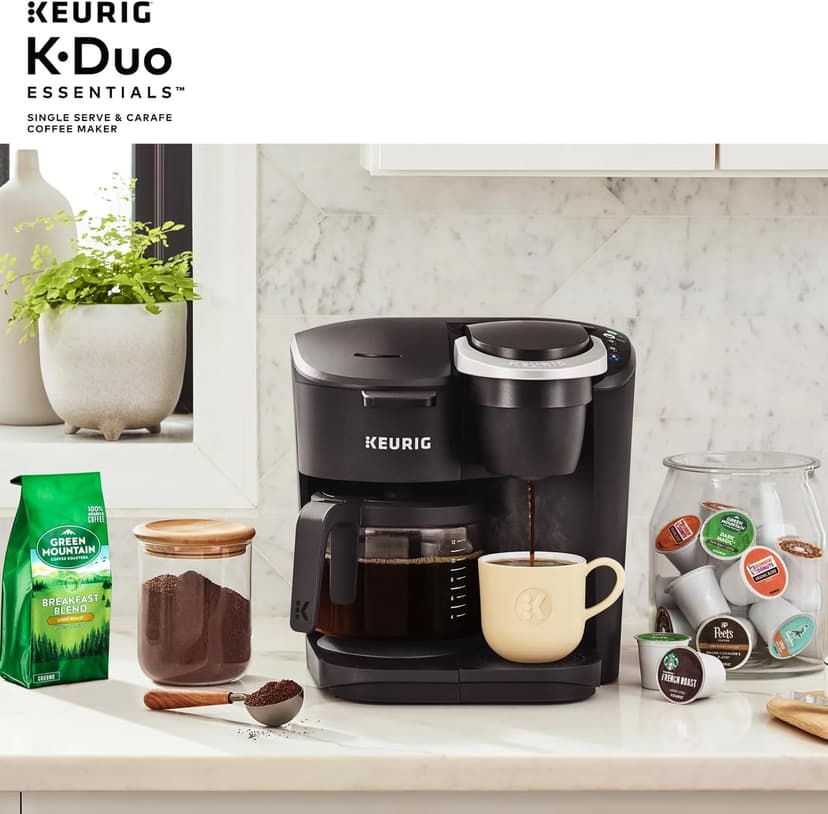 Keurig Coffee Maker, Essentials Single-Serve K-Cup Pod Coffee Maker, Black, w/Cleaning Cloth