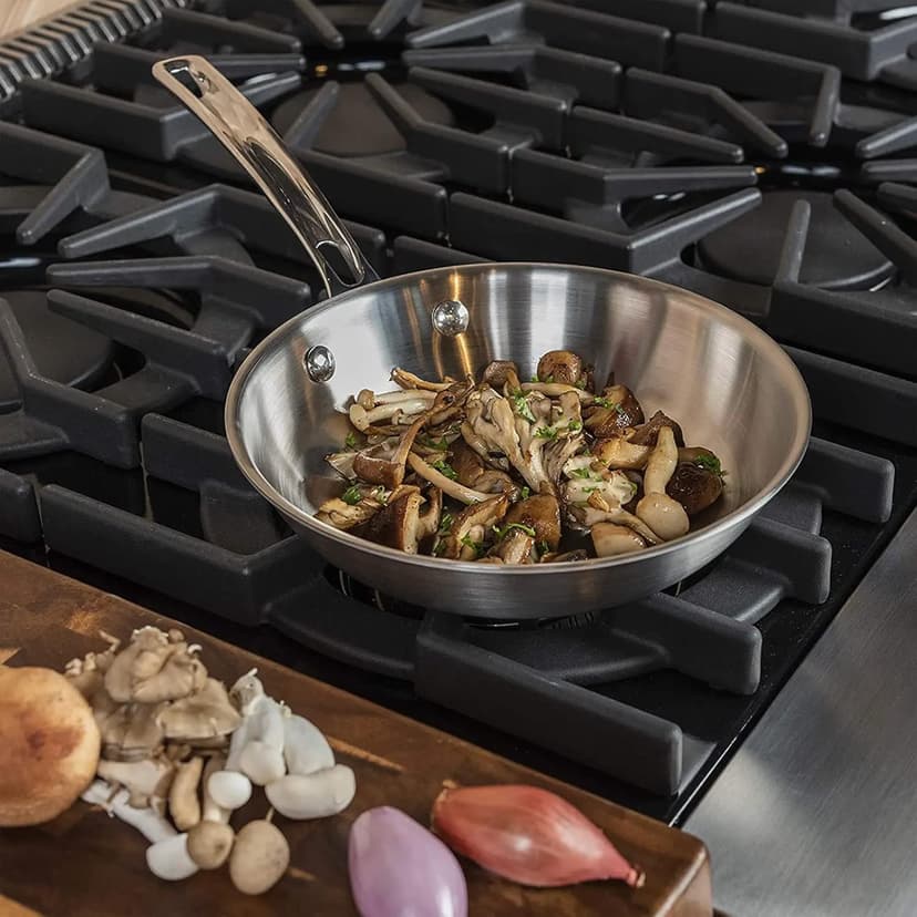 Viking 5-Ply Pots and Pans Set, 10 Piece Stainless Steel Kitchen Cookware, Silver