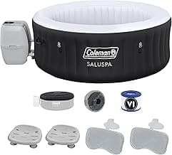 Bestway Coleman Miami AirJet Inflatable Hot Tub with EnergySense Cover, 2-Pack of SaluSpa Spa Seat and 2 Sets of SaluSpa Padded Headrest Pillows