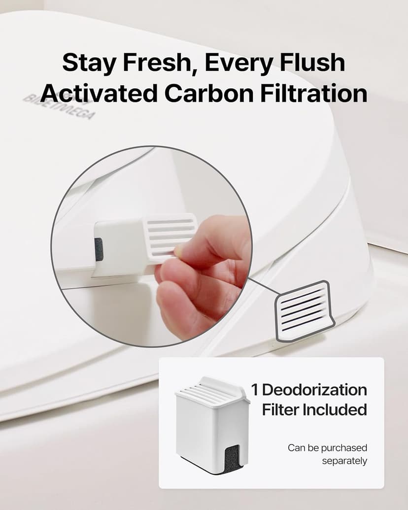 Coway Electronic Bidet Elongated Toilet Seat with Instantaneous Water Heating, Heated Seat and Dryer, Auto Open and Close Lid, Night Light, Deodorizer, Stainless Nozzle, Remote Control 500S