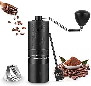 Portable Manual Coffee Grinder – 60 Precision Grind Settings, Stainless Steel Conical Burr Mill for Espresso, French Press & Travel
