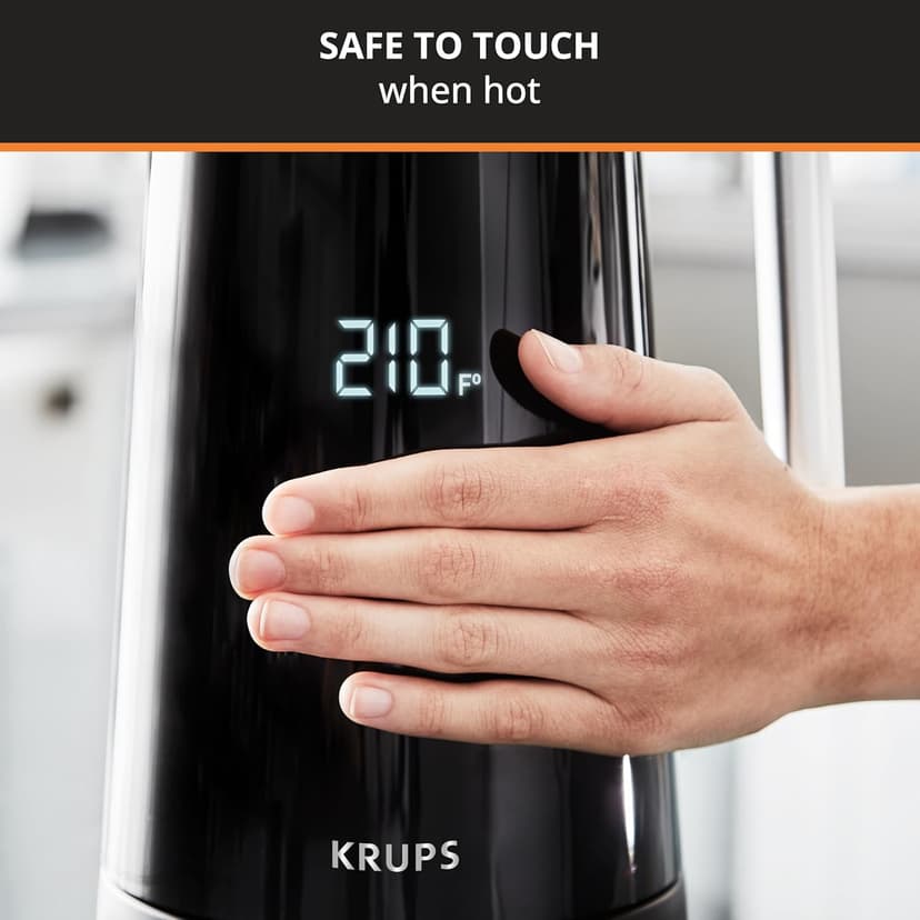KRUPS Smart Temp Electric Kettle: 1.7L Capacity, 5 Precise Temperature Settings, Digital Display, Cool-Touch Exterior, Cordless Design for Tea and Coffee Lovers