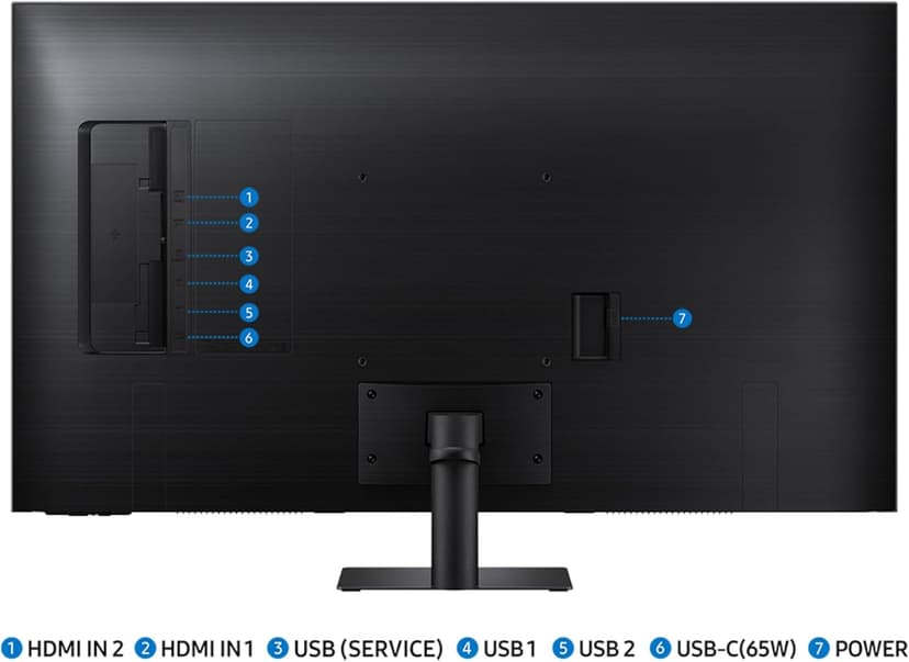 Samsung 43-Inch M7 (M70D) Series 4K UHD Smart Monitor with Streaming TV, Speakers, HDR10, USB-C, Multiple Ports, Gaming Hub, SolarCell Remote, Vision Accessibility Tools, LS43DM702UNXGO, 2024, Black