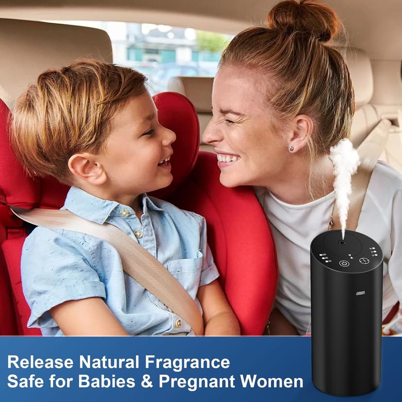 Waterless Car Diffuser, Waterless Diffusers for Essential Oils with Timer & No Leakage Tech, Super Quiet Cordless Aromatherapy Essential Oil Diffuser Battery Operated for Car, Room