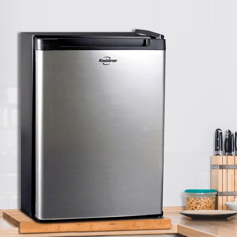 Koolatron 12V / 110V Refrigerator - Mini Fridge With Freezer For Trucks, Cool Storage For Kitchen, Bedroom, Office, Dorms, Compact Free Standing, Neveras Pequeñpara, 1.76 Cubic Feet Capacity, White