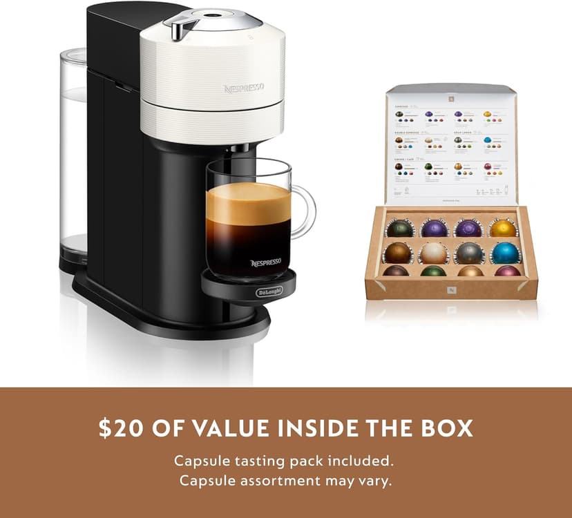 Nespresso Vertuo Next Coffee and Espresso Maker by De'Longhi, White
