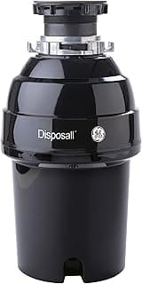 GE Disposall Continuous Feed 1 Horsepower Motor Garbage Disposer, Good for Grinding: Cooked Meat, Beans, & Seeds, Easy Install Kit, Non-Corded, Recommended Families of 4 or More, GFC1020N