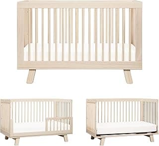 Babyletto Hudson 3-in-1 Convertible Baby Crib - GREENGUARD Gold Certified - Convertible Crib to Toddler Bed and Daybed - Baby Bed with 4 Adjustable Heights - Wooden Crib - Washed Natural