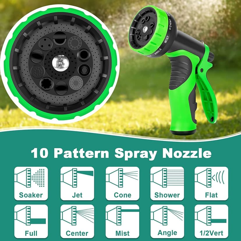 75 ft Expandable Garden Hose, 2025 Upgraded Retractable Flexible Water Hose 75ft with 10 Function Spray Nozzle, Lightweight, Kink-free,Expanding Hoses With 3/4" Solid Brass Fittings