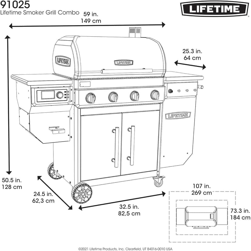 Lifetime Gas Grill and Wood Pellet Smoker Combo, WiFi and Bluetooth Control Technology