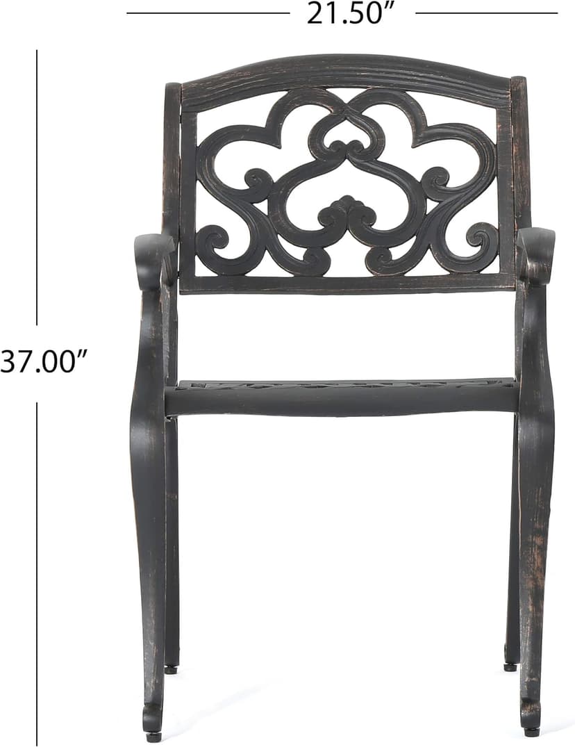 Christopher Knight Home Abigal Outdoor Cast Aluminum Dining Set, 9-Pcs Set, Shiny Copper Finish