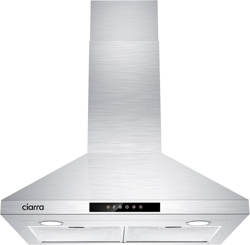 CIARRA Range Hood 30 inch 760m3/h Ductless Stove Hood Vent for Kitchen in Stainless Steel, Ducted and Ductless Convertible