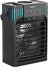 Portable Air Conditioners,4-in-1 Evaporative Air Cooler with 3 Speeds, 3 Modes & 7 LED Light Cooling Fan with Remote, 2-8H Timer, 1200ML Personal Mini Air Conditioner for Bedroom and Office