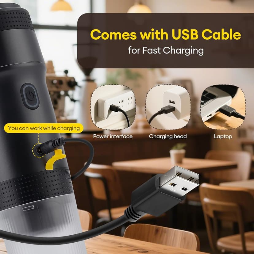 𝟯 𝗶𝗻 𝟭 Portable Coffee Maker for Travel, 20 Bar Portable Espresso Machine with USB,Travel Coffee Maker Self-Heating, Compatible with Ground Coffee & Capsule for Hiking,Office,RV（Upgrade）