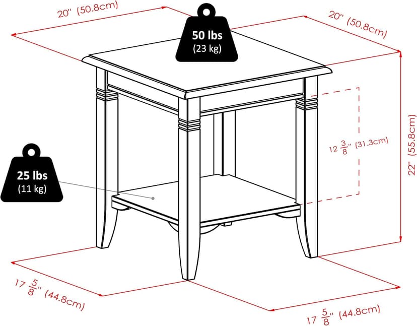 Winsome Nolan End Table, for Living Room, Bedroom, Cappuccino