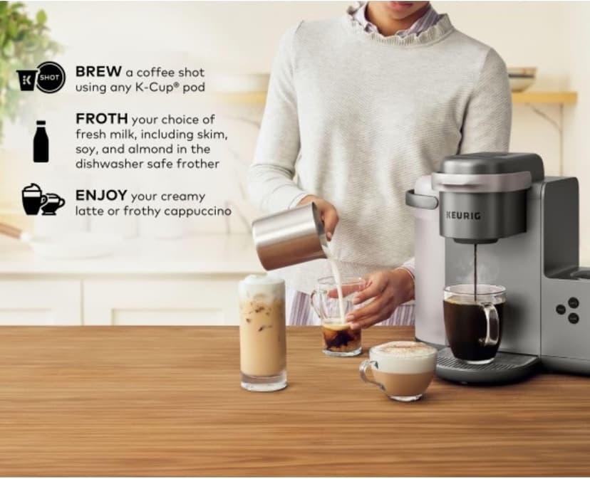 Keurig K-Cafe Special Edition Single Serve K-Cup Pod Coffee, Latte and Cappuccino Maker, Nickel