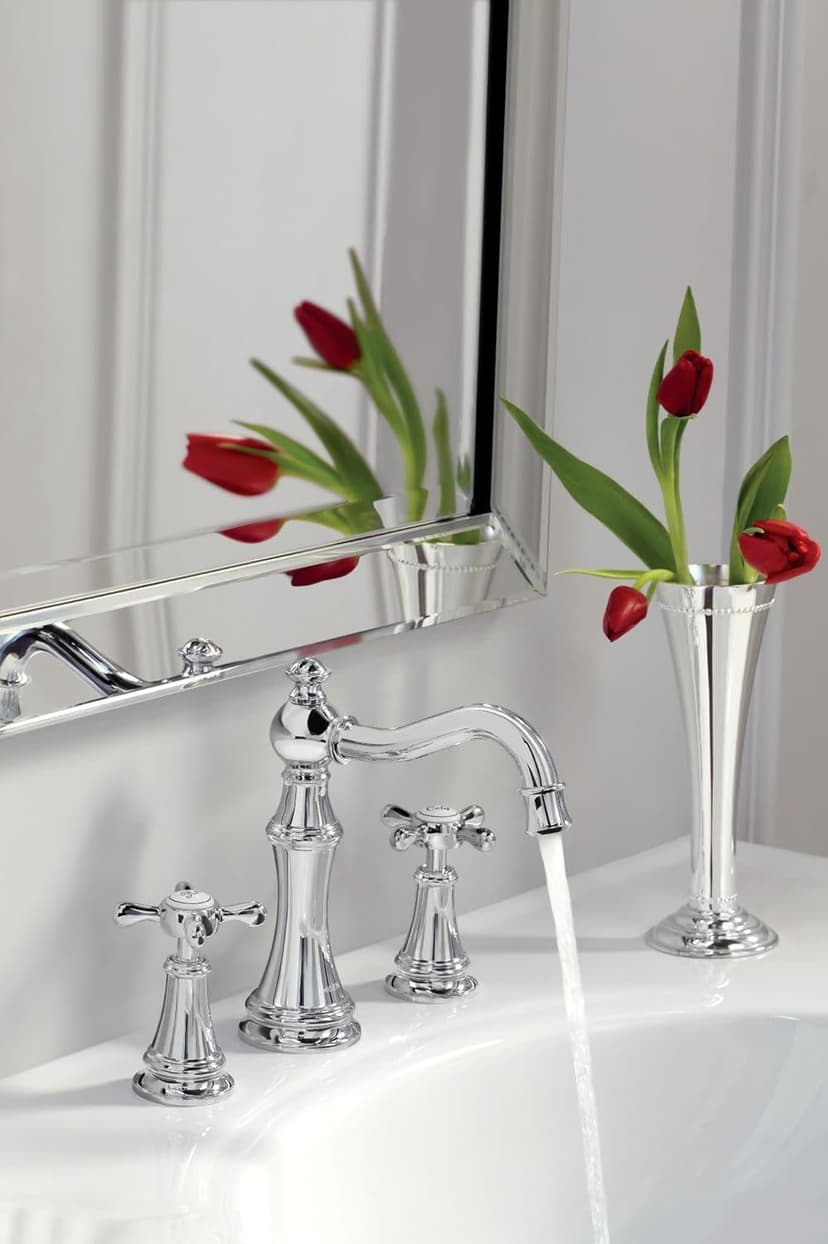 Moen Weymouth Chrome Two-Handle Widespread Cross Handle Bathroom Faucet Trim Set, Valve Required, TS42114