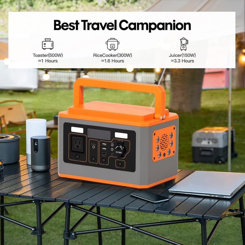 Panana Portable Power Station 500W (Peak 1000W), 499.5Wh Solar Generator with USB-C PD Output, AC Outlet Backup Lithium Battery Power Supply for Outdoor Camping Hunting RV Emergency