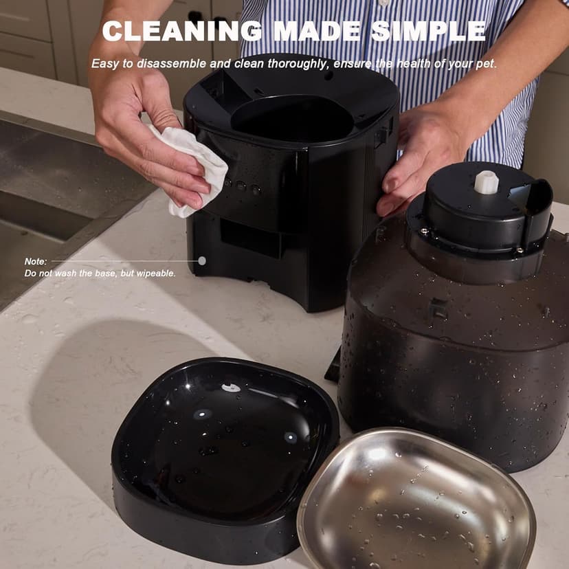 Automatic Cat Feeder with Camera & Voice Interaction, WiFi/App Control, 4L Dry Food Dispenser for Cats & Dogs with Freshness Preservation, Custom Feeding Times & Portions, Dual Power