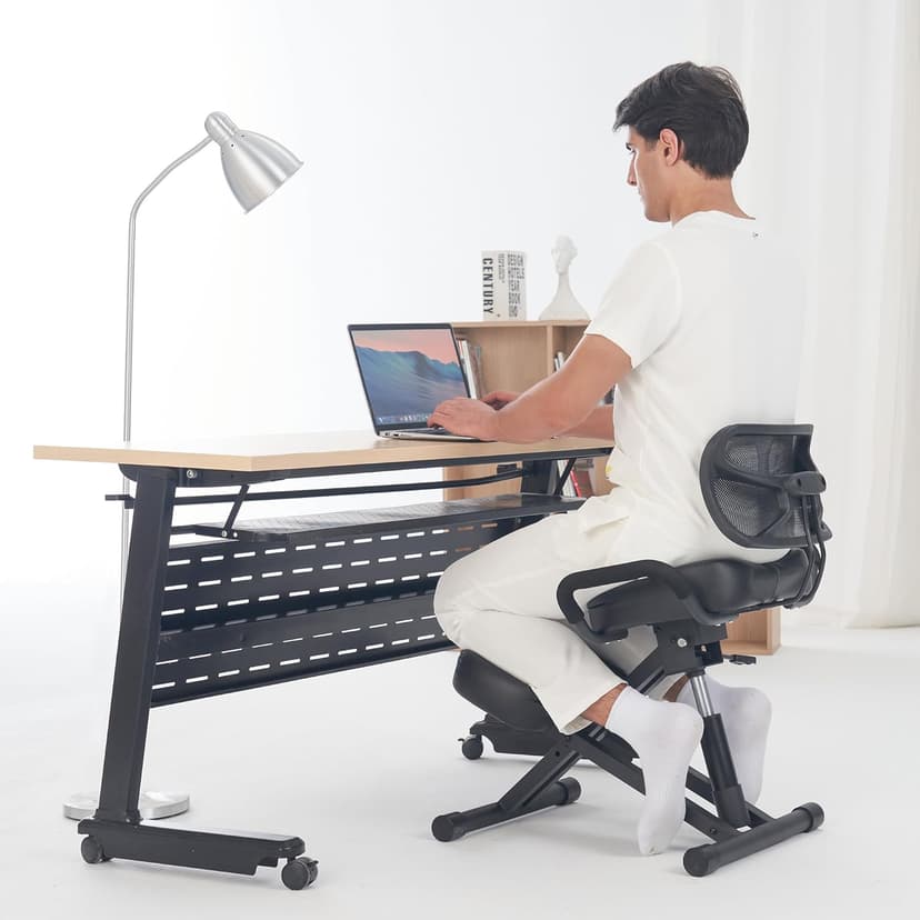 Master Massage Ergonomic Kneeling Chair with Back Support for Office -Posture Chair with Angled Seat and Backrest for Home and Office-Posture Correction Stool-Improve Your Posture