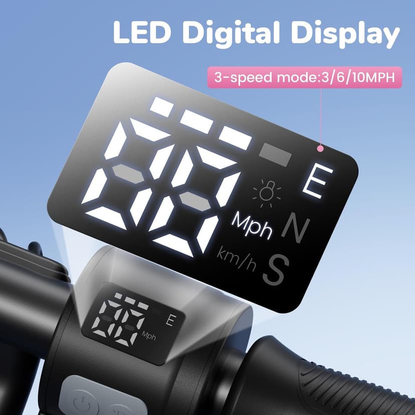 iScooter IK3/IK3Pro Electric Scooter for Kids Aged 6-12, LED Display, 3 Speeds, 3 Heights (IK3Pro), Magnetic Charging, 150W Motor, Colorful Lights