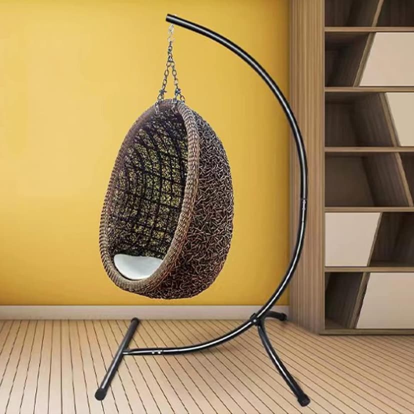 GOUTIME Hammock Chair Stand Only, Hanging Swing Egg Chair Stands Frame Holder, Heavy Duty Steel C Stand for Indoor Outdoor, Max Load 350 LBS