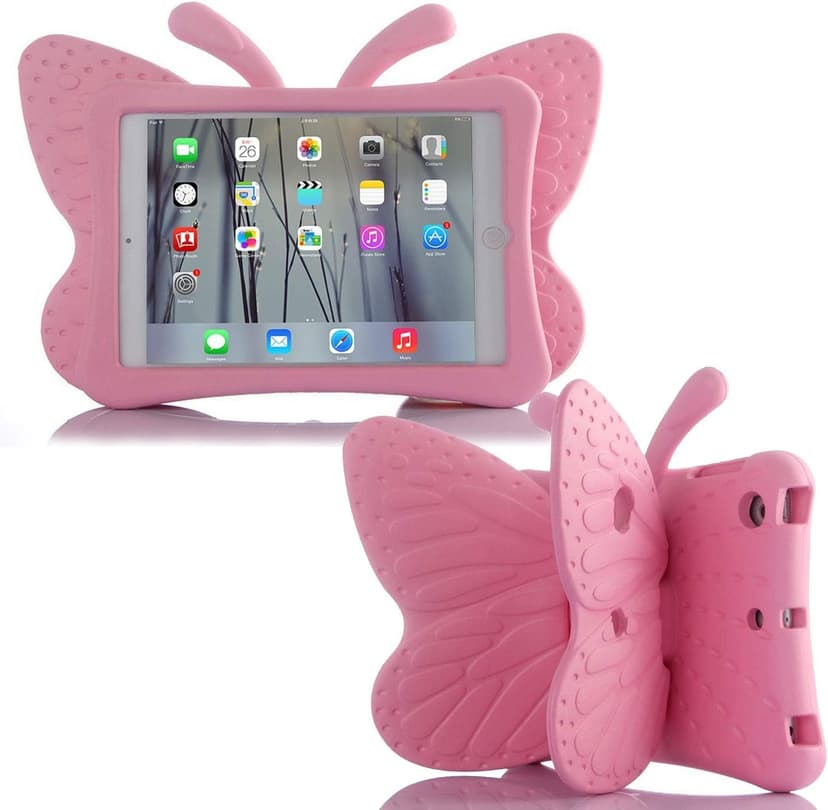 iPad 7 8 10.2 9 3D Cute Butterfly Case for Kids Light Weight EVA Stand Shockproof Rugged Heavy Duty Kids Friendly iPad Cover for Girls iPad 10.2 iPad 7th 8th 9th (Pink)